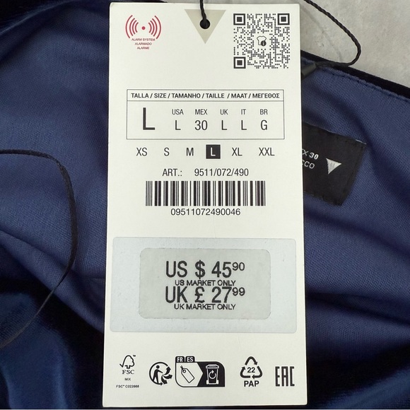 Women’s Zara Velvet Tube Top Twist Back Neck Wrap 9511/072/490 Large - Picture 13 of 16